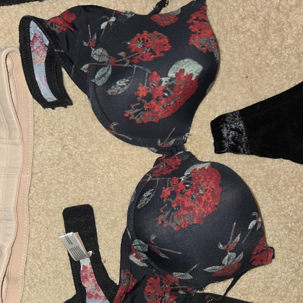 Womens Size Medium Sexy Black and Purple Intimates Langerie Babydoll Set - Picture 4 of 13
